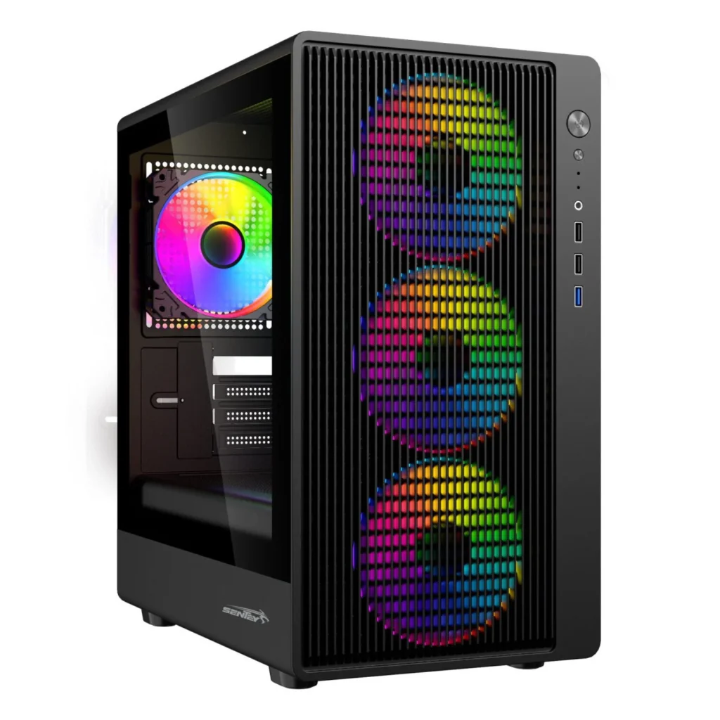 Gabinete Sentey Backfire Mesh Black 4 Fan ARGB