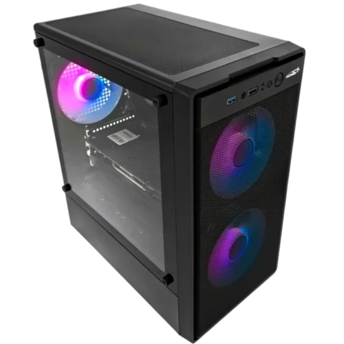 Gabinete Sentey Coyote M12 Mesh Black 3 Fan ARGB