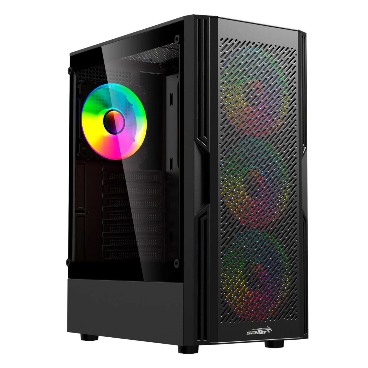 GABINETE SENTEY HUNTER MESH BLACK 4 FAN ARGB