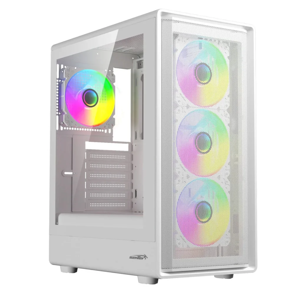 Gabinete Sentey Strega M40 Mesh White 4 Fan ARGB
