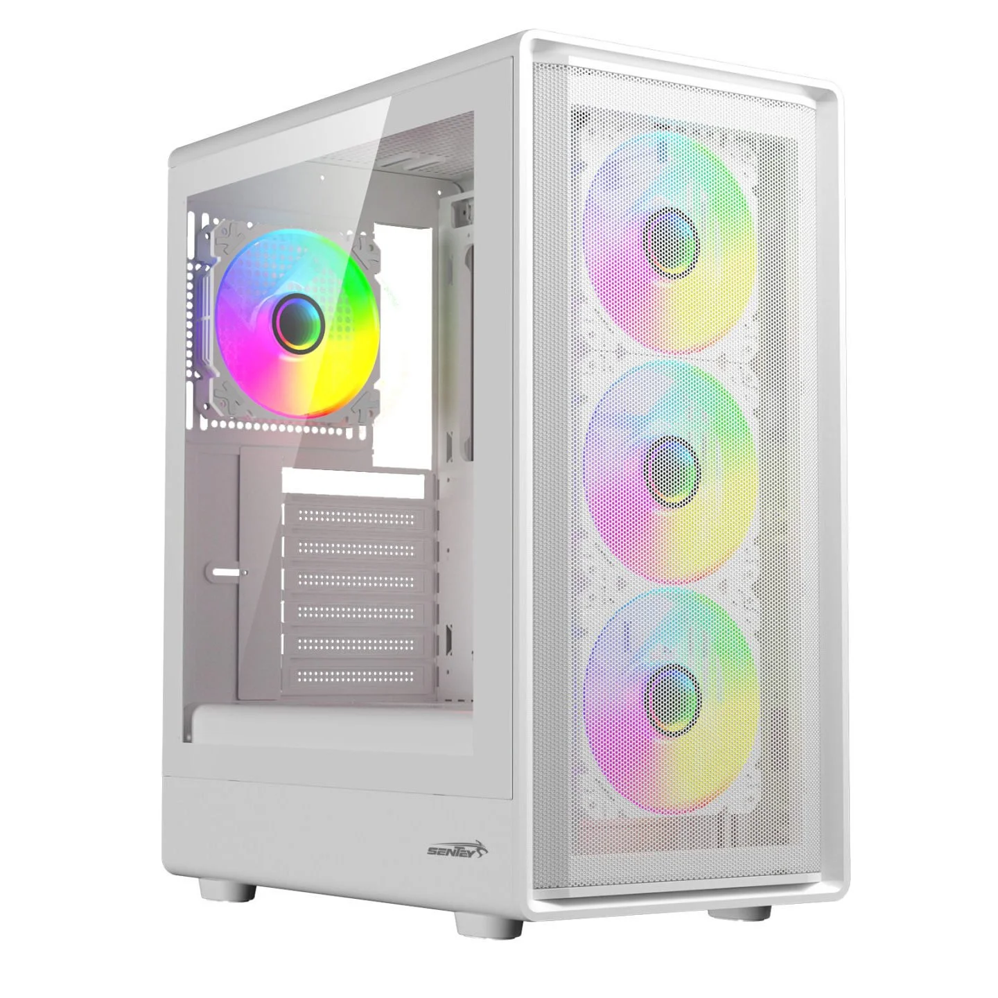 GABINETE SENTEY STREGA M40 MESH WHITE 4 FAN ARGB