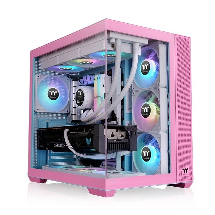 GABINETE THERMALTAKE VIEW 380 BUBBLE PINK 4 FAN ARGB