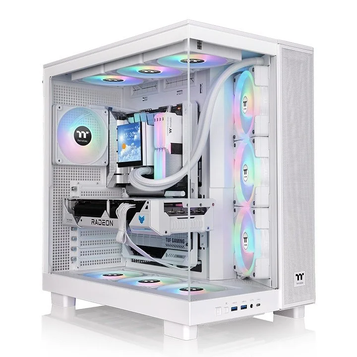 GABINETE THERMALTAKE VIEW 380 XL SNOW WHITE 4 FAN ARGB