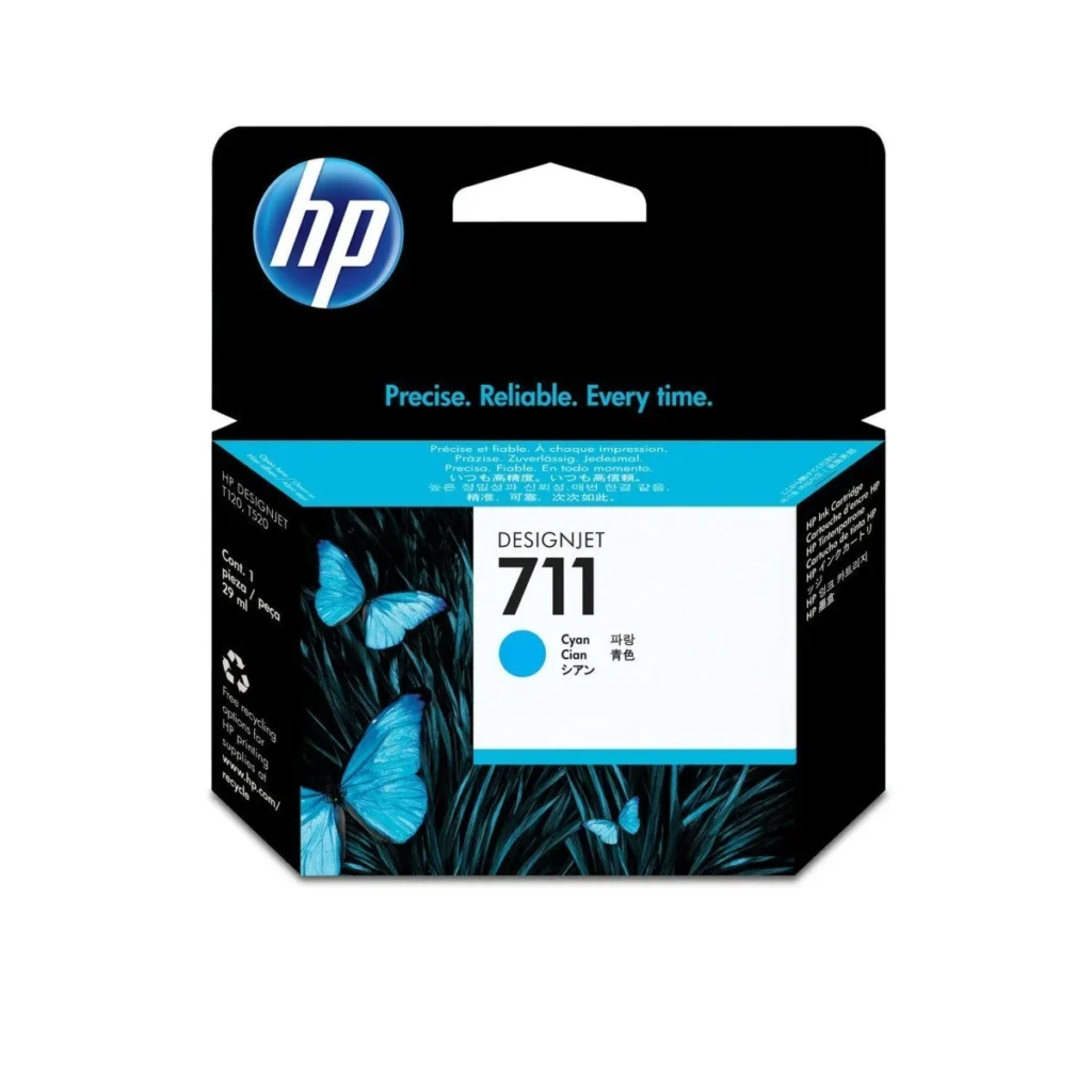 HP 711 Pack x3 Cyan Ink Cartridge 29ml