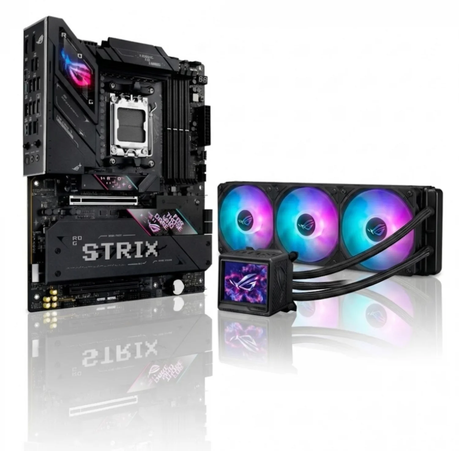 KIT MOTHER ASUS ROG STRIX B850-E GAMING WIFI AM5 + WATER COOLER ASUS ROG RYUJIN III 360 ARGB EXTREME