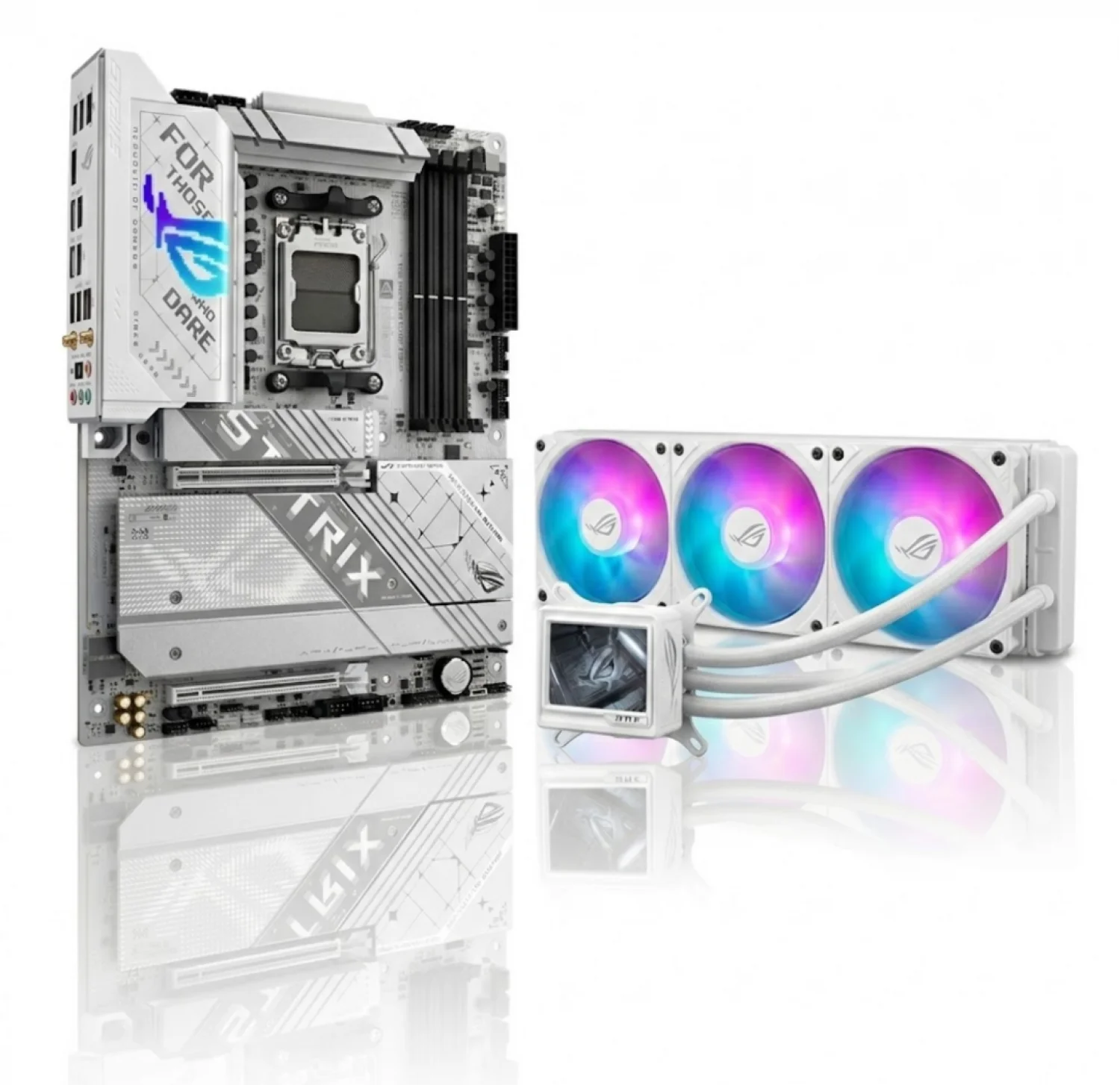 KIT MOTHER ASUS ROG STRIX X870-A GAMING WIFI AM5 + WATER COOLER ASUS ROG RYUJIN III 360 ARGB EXTREME WHITE
