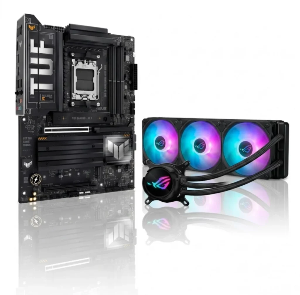 Kit Mother Asus TUF Gaming X870-PLUS WIFI AM5 + Water Cooler Asus ROG Strix LC III 360 ARGB