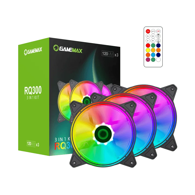 KIT X3 COOLER FAN GAMEMAX RQ300 ARGB 120MM