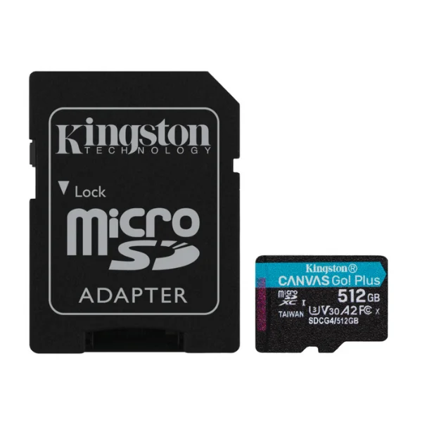 MICRO SD KINGSTON 512GB C/ADAP CANVAS GO! PLUS GEN4 4K CAMARA-DRONES