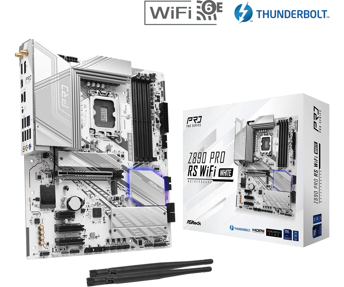 MOTHER ASROCK Z890 PRO RS WIFI WHITE