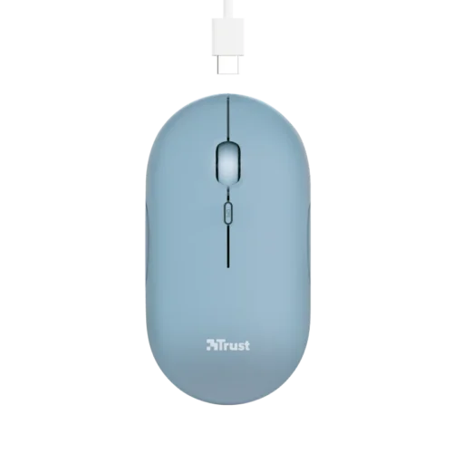 Mouse Trust Puck Bluetooth Recargable Azul