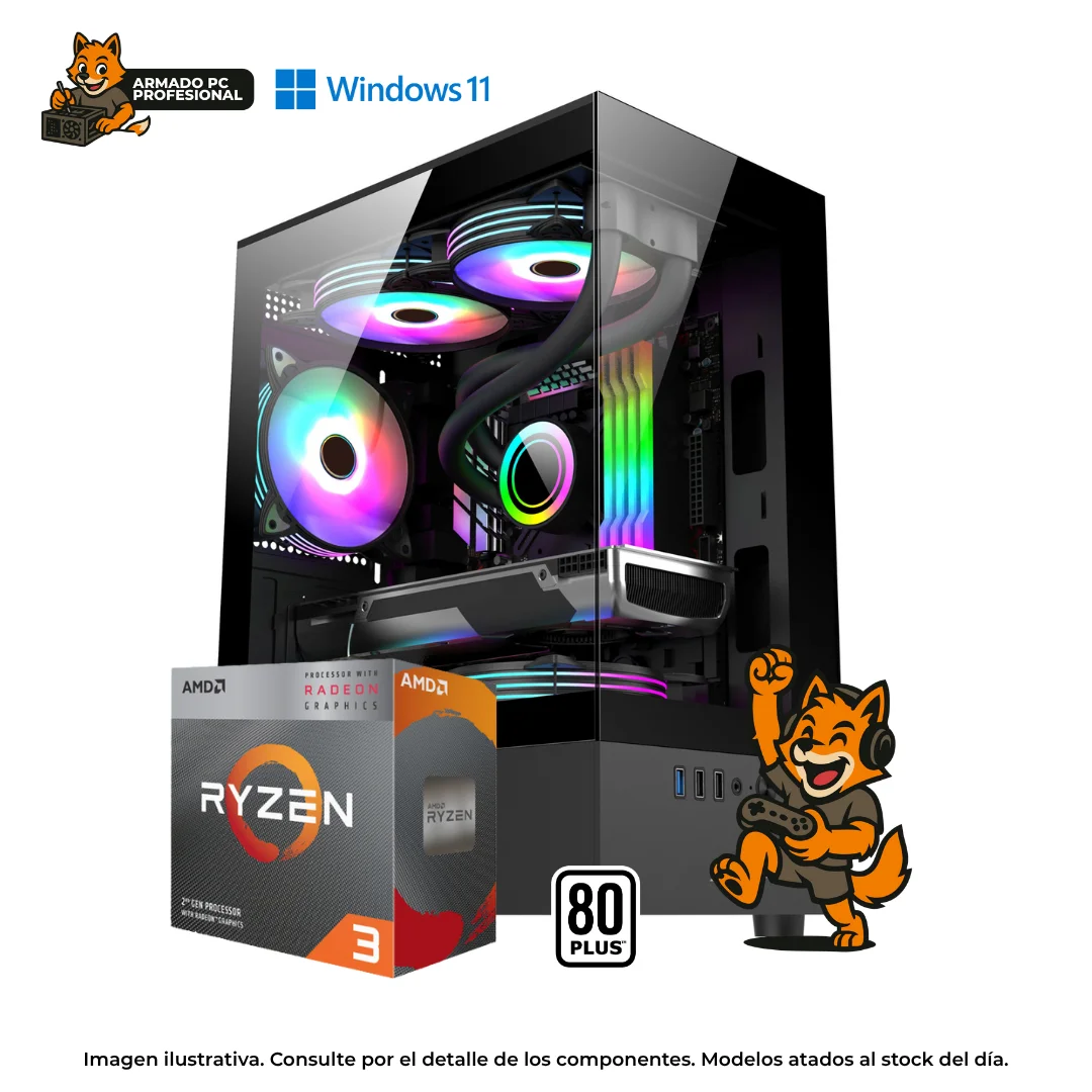 PC GAMER RYZEN 3 3200G  8GB RAM  2TB SSD  80+  WIN11  GAMA ENTRADA