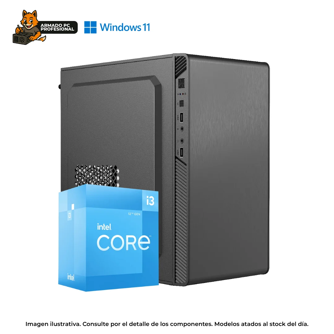 PC HOME OFFICE I3 12100  8GB RAM  500GB SSD  WIN11  GAMA ENTRADA
