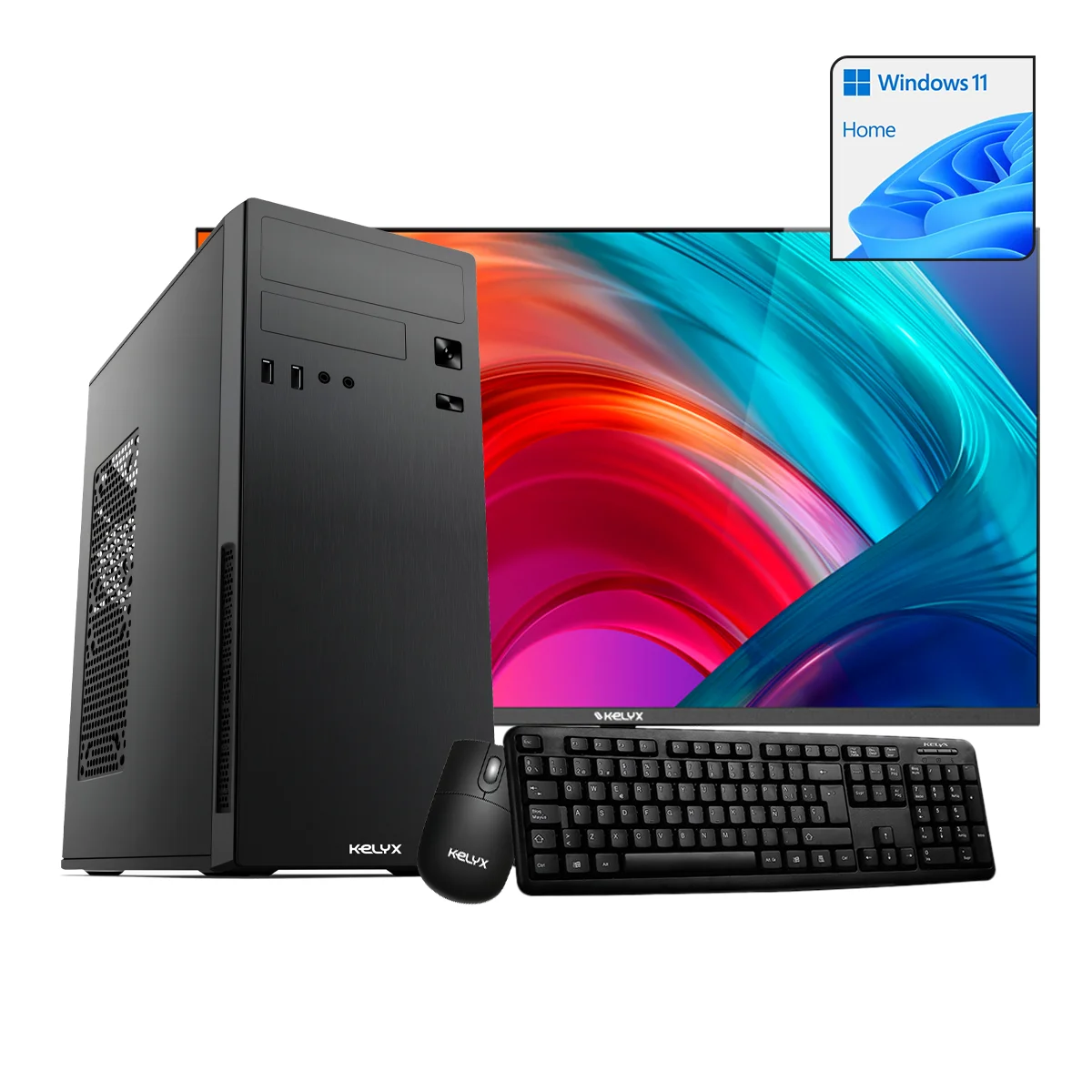 PC KELYX GAMER RYZEN 3 3200G  8GB RAM  256GB SSD  WIN11 HOME + MONITOR 24