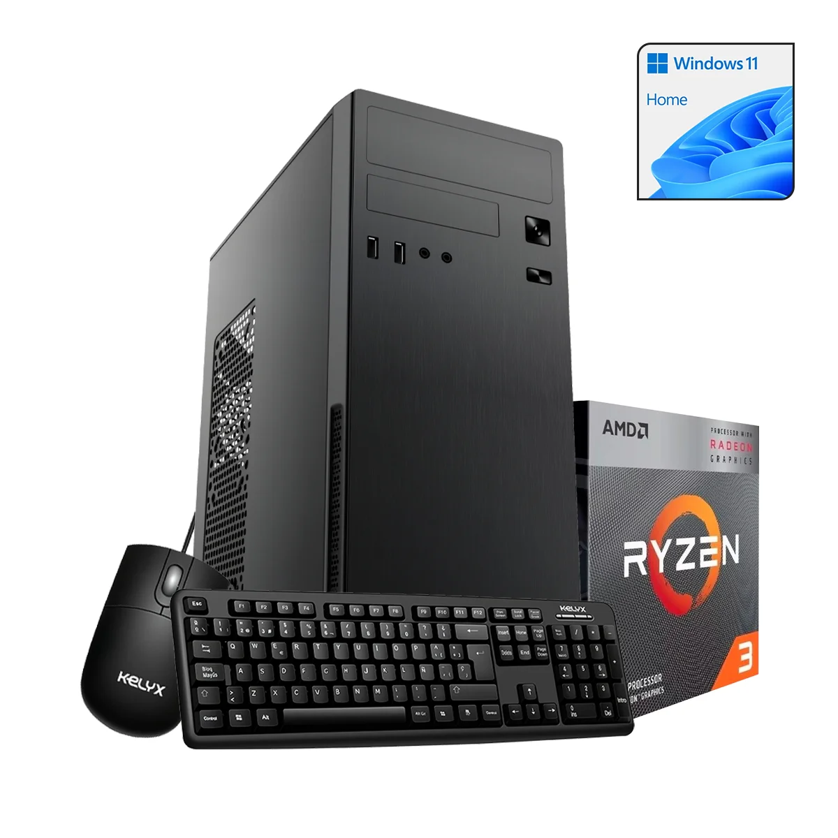 PC KELYX GAMER RYZEN 3 3200G  8GB RAM  256GB SSD  WIN11 HOME