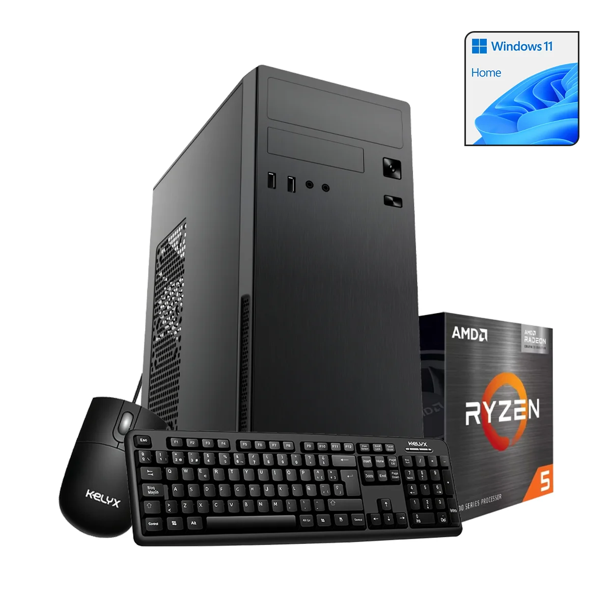 PC KELYX GAMER RYZEN 5 5600GT  8GB RAM  512GB SSD  WIN11 HOME