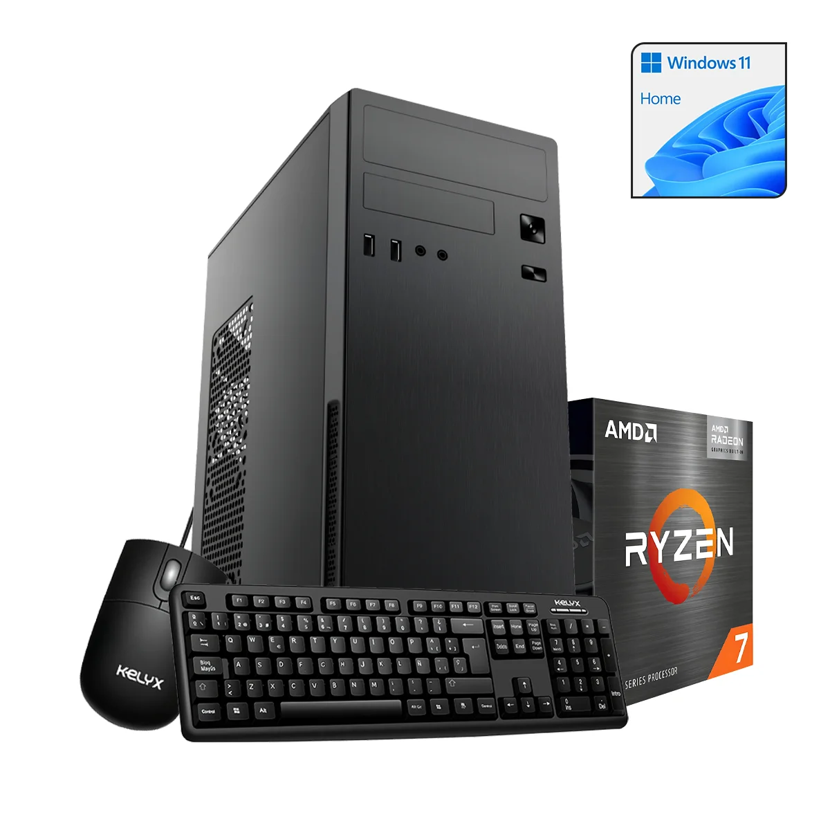 PC KELYX GAMER RYZEN 7 5700G  16GB RAM  512GB SSD  WIN11 HOME