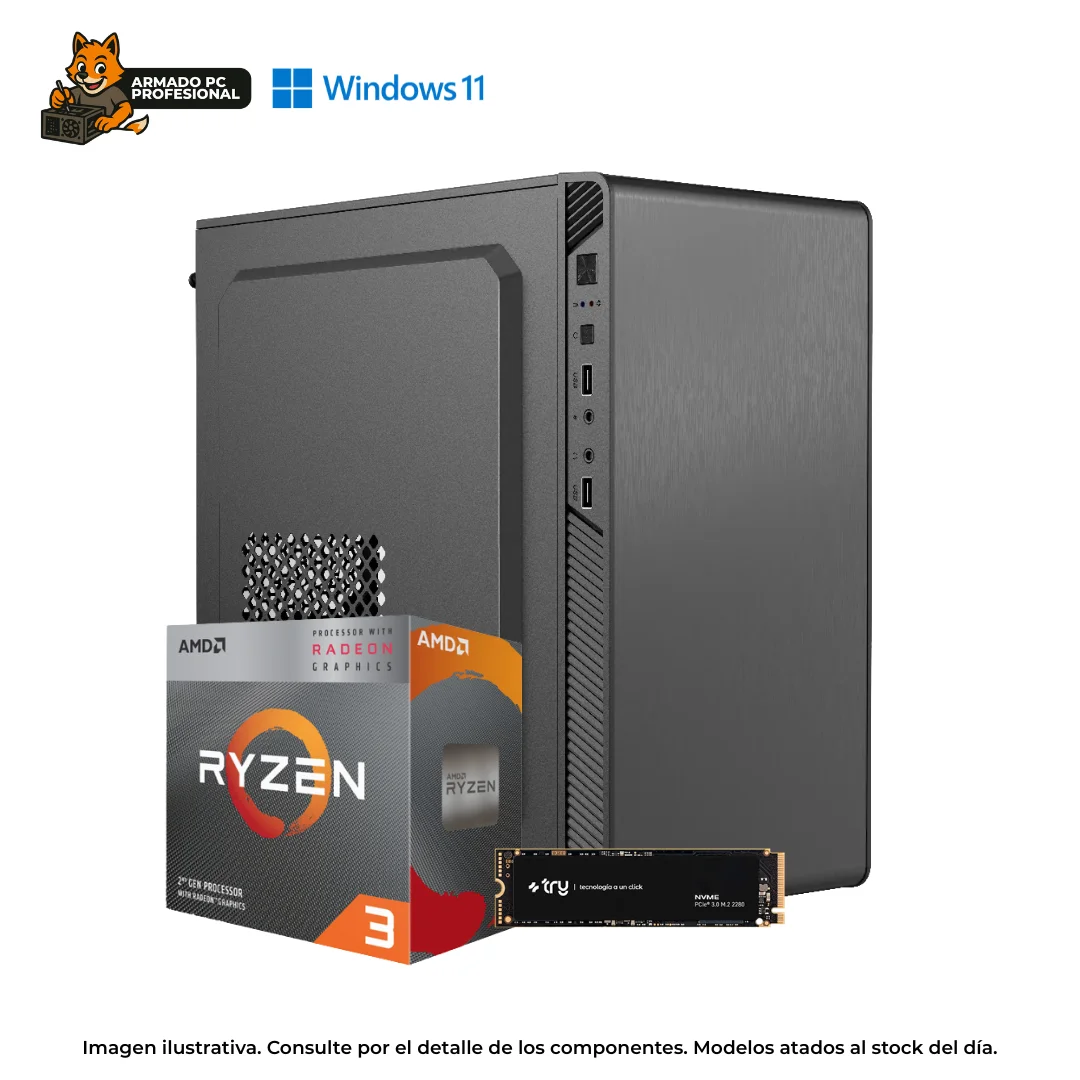 PC RYZEN 3 3200G  16GB RAM  1TB NVME  WIN11  GAMA MEDIA