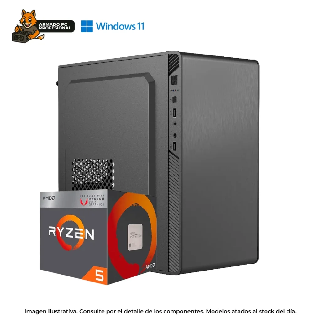 PC RYZEN 5 3400G | 16GB RAM | 120GB SSD | WIN11 | Gama Entrada