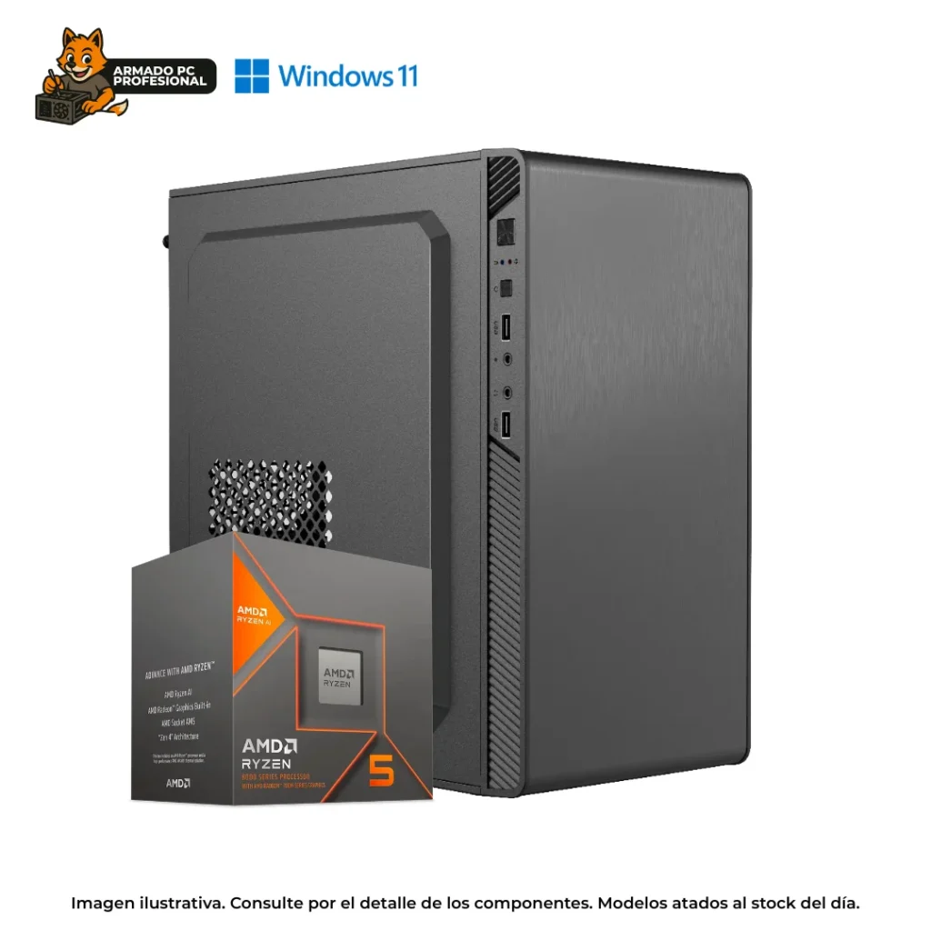 PC RYZEN 5 8600G | 8GB RAM | 500GB SSD | WIN11 | Gama Entrada