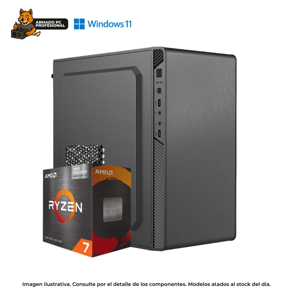 PC RYZEN 7 5700G | 8GB RAM | 240GB SSD | WIN11 | Gama Entrada