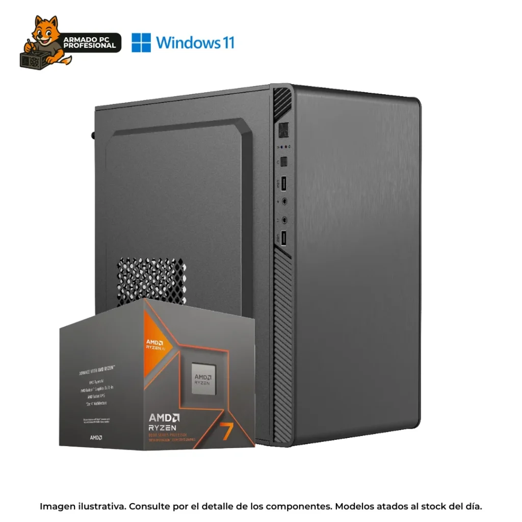 PC RYZEN 7 8700G | 8GB RAM | 120GB SSD | WIN11 | Gama Entrada