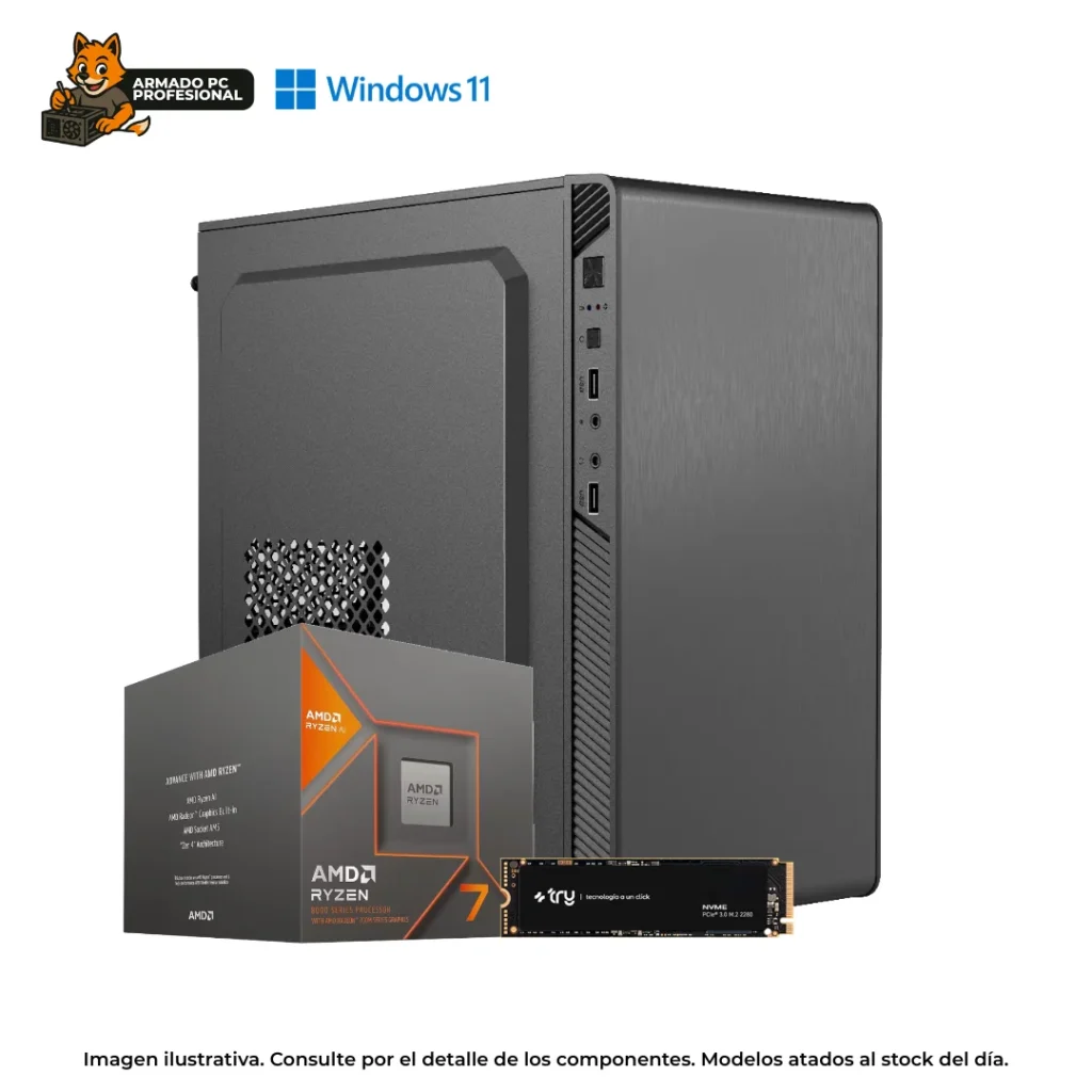 PC RYZEN 7 8700G | 8GB RAM | 1TB NVMe | WIN11 | Gama Media