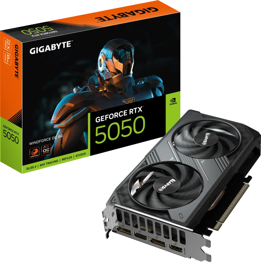 Placa de Video Gigabyte GeForce RTX 5050 8GB GDDR6 Windforce OC