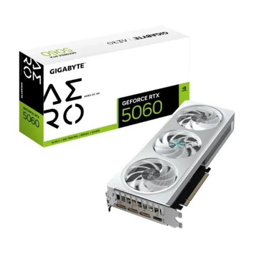 Placa de Video Gigabyte GeForce RTX 5060 8GB GDDR7 Aero OC White