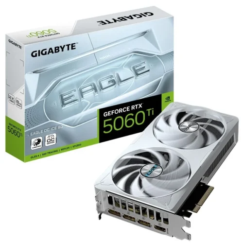 Placa de Video Gigabyte GeForce RTX 5060 Ti 8GB GDDR7 Eagle OC ICE White