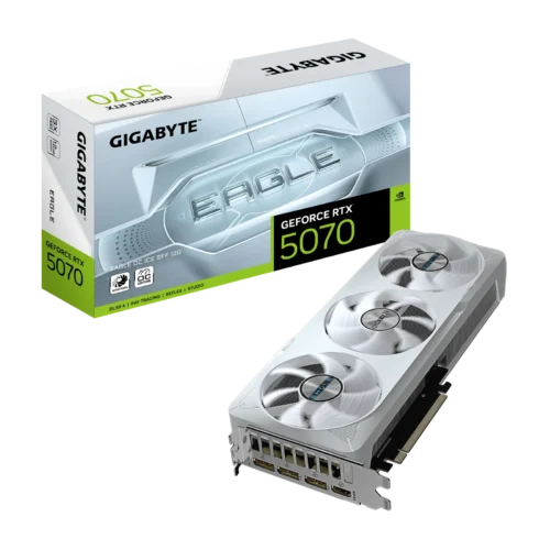 Placa de Video Gigabyte GeForce RTX 5070 12GB GDDR7 Eagle OC ICE White