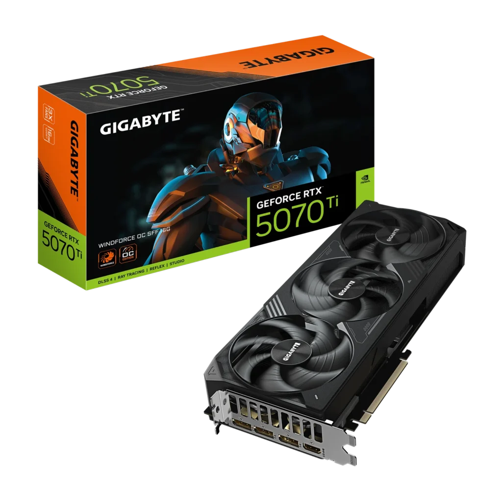 Placa de Video Gigabyte GeForce RTX 5070 Ti 16GB GDDR7 Windforce OC SSF