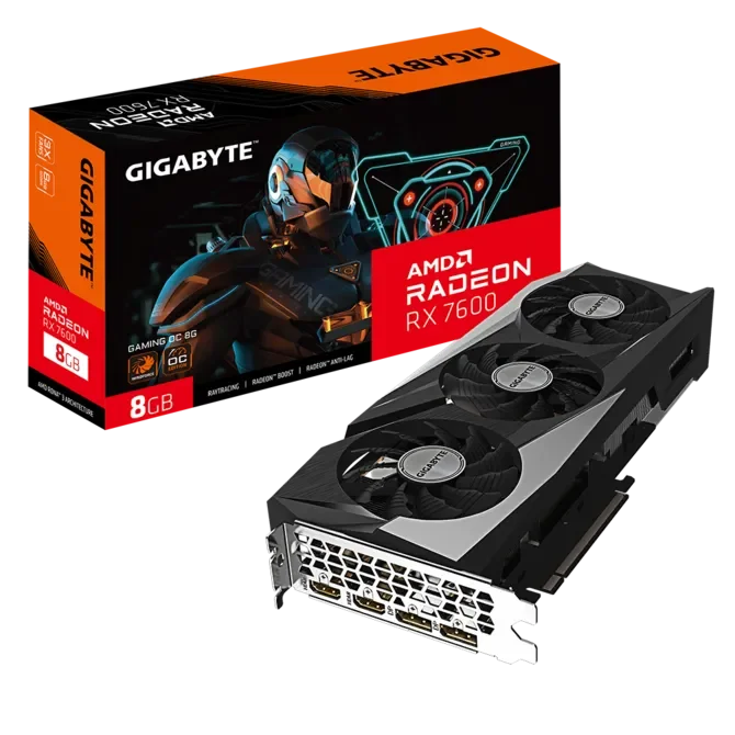 Placa de Video Gigabyte Radeon RX 7600 8GB GDDR6 Gaming OC