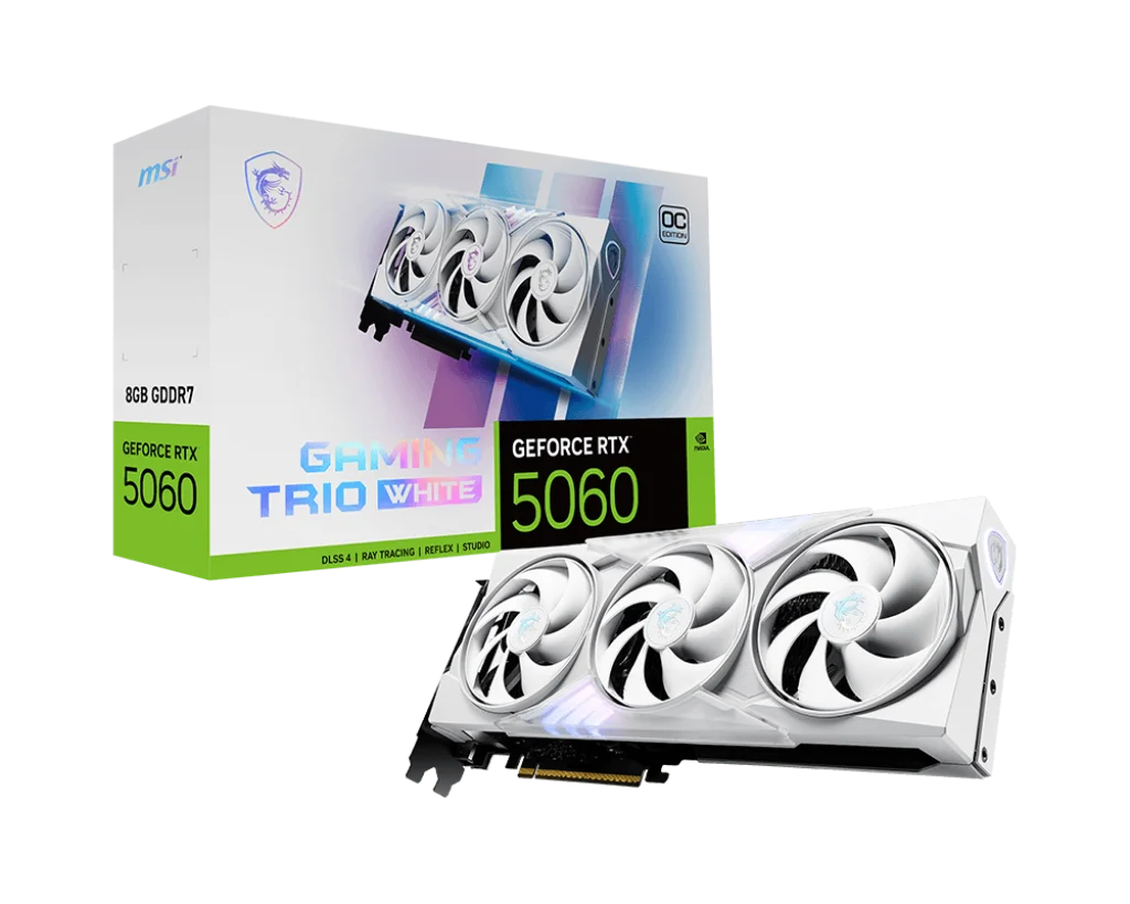 Placa de Video MSI GeForce RTX 5060 8GB GDDR7 Gaming Trio OC White