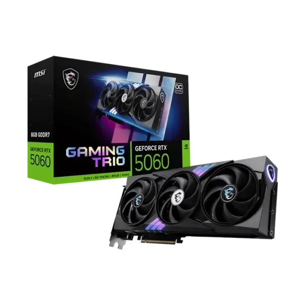 Placa de Video MSI GeForce RTX 5060 8GB GDDR7 Gaming Trio OC