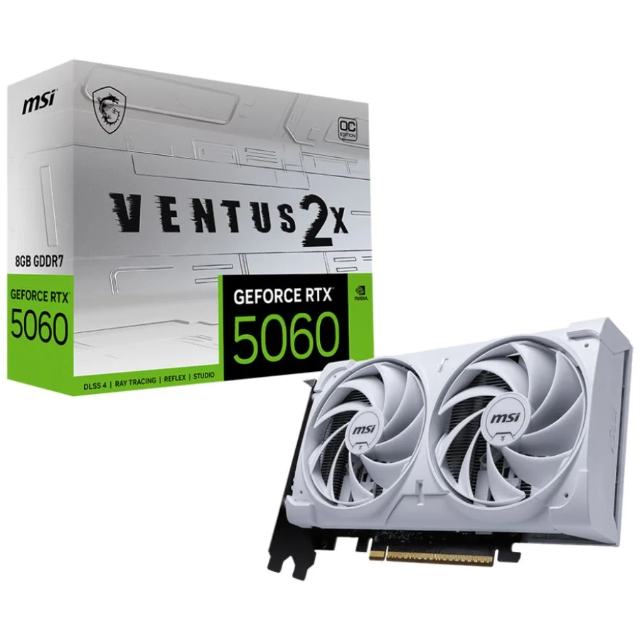 Placa de Video MSI GeForce RTX 5060 8GB GDDR7 Ventus 2X OC White