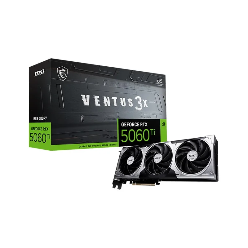 PLACA DE VIDEO MSI GEFORCE RTX 5060 TI 16GB GDDR7 VENTUS 3X OC