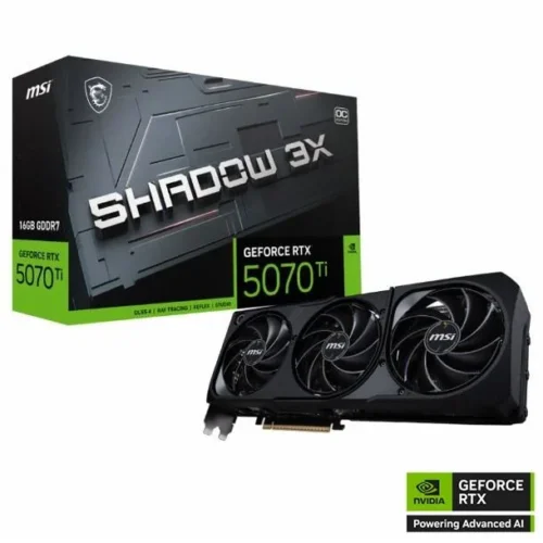 Placa de Video MSI GeForce RTX 5070 Ti 16GB GDDR7 Shadow 3X OC