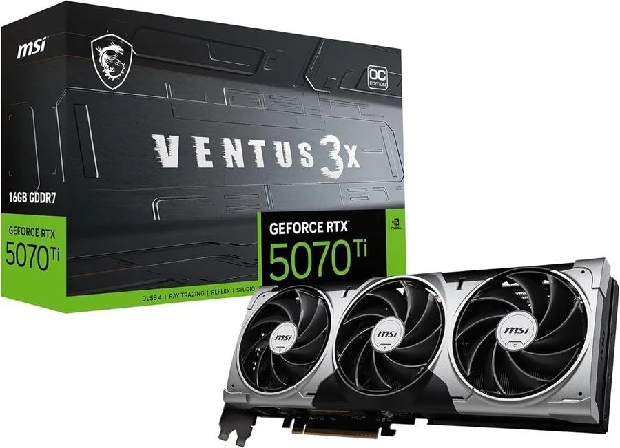Placa de Video MSI GeForce RTX 5070 Ti 16GB GDDR7 Ventus 3X OC