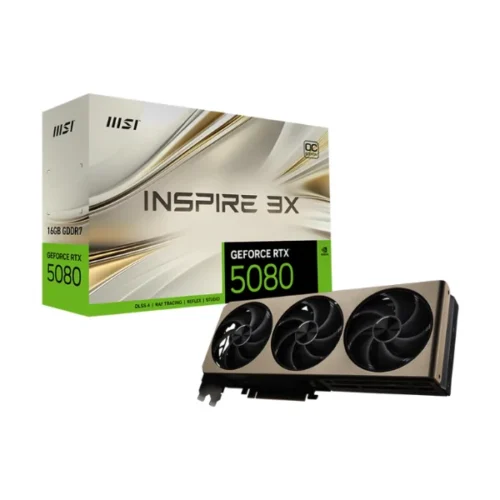 Placa de Video MSI GeForce RTX 5080 16GB GDDR7 Inspire 3X OC