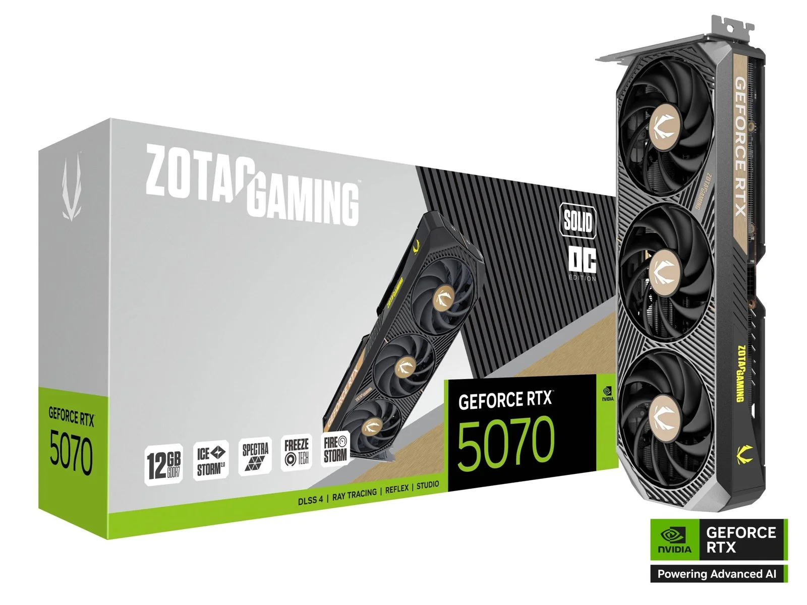 PLACA DE VIDEO ZOTAC GEFORCE RTX 5070 12GB GDDR7 SOLID OC
