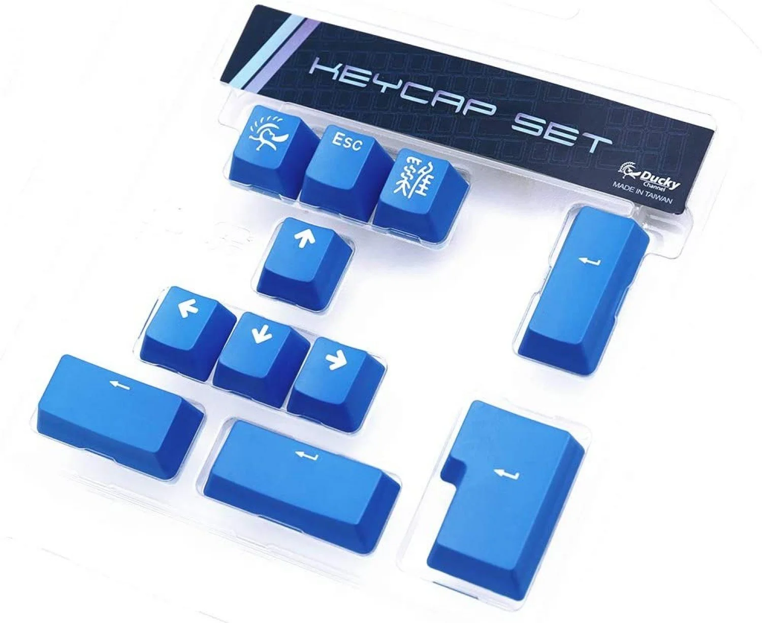 SET 11 TECLAS DUCKY BLUE PBT DOUBLE SHOT KEYCAP
