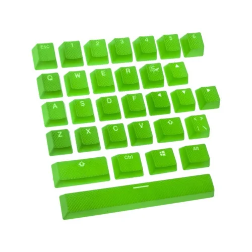 Set 31 Teclas Ducky Verde Goma Rugosas GamerTraslucidas