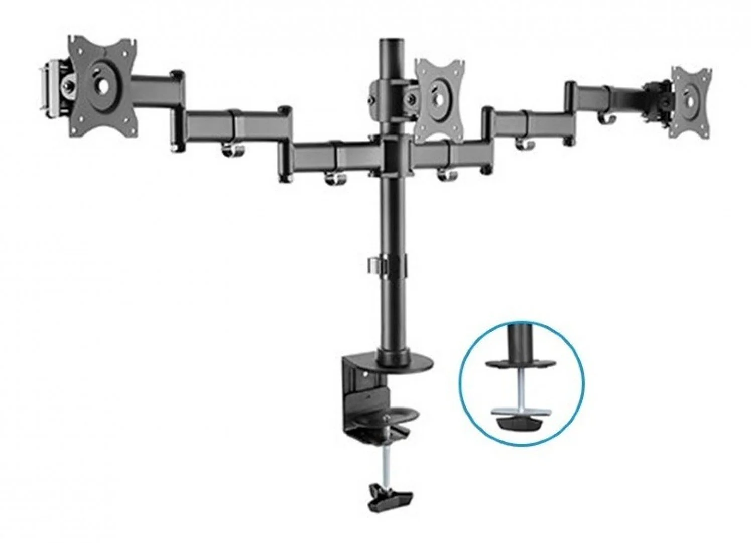 SOPORTE TRIPLE MONITOR INTELAID 13 A 27 PULGADAS IT-DB3E