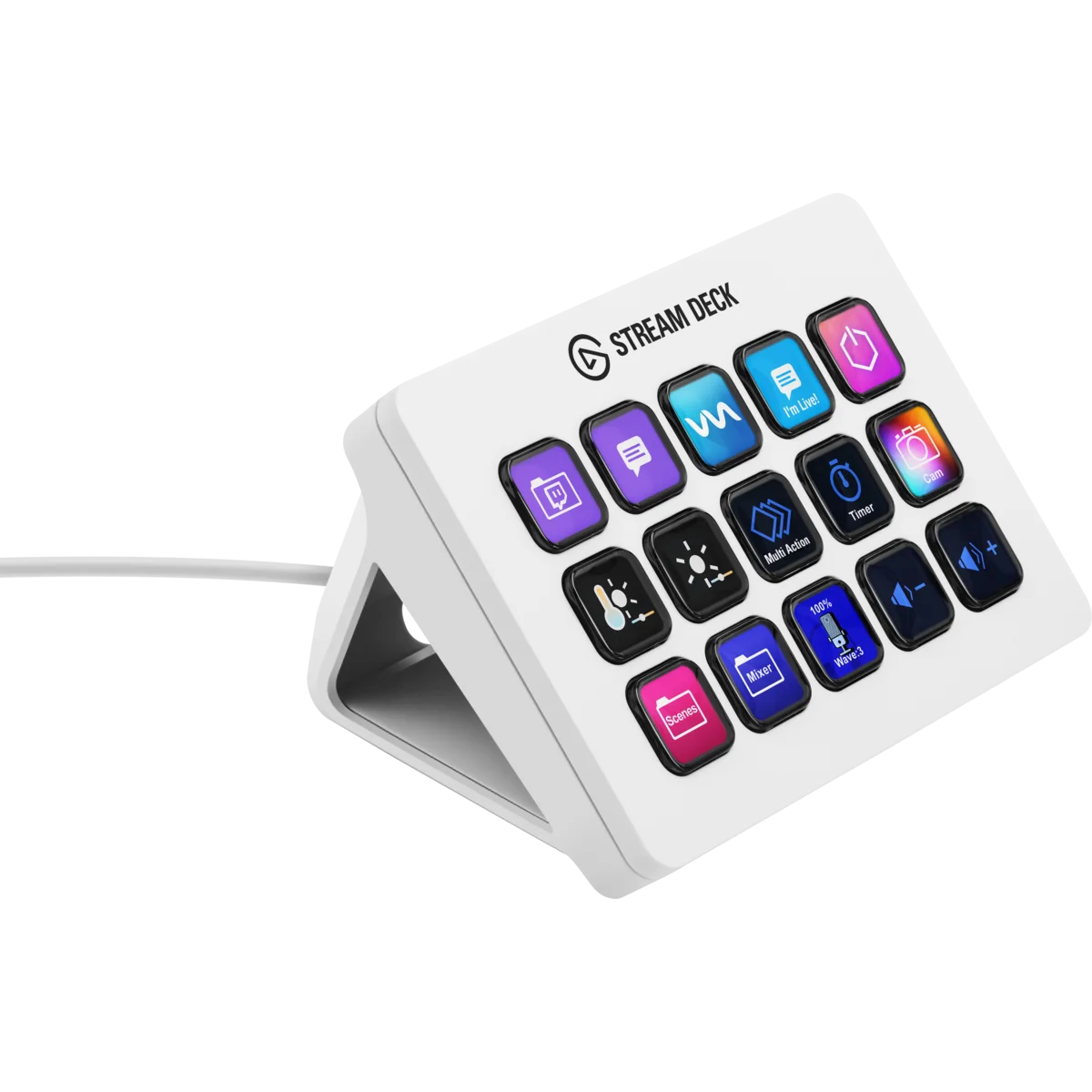 STREAM DECK MK.2 ELGATO 15 BOTONES LCD CUSTOMIZABLES BLANCO