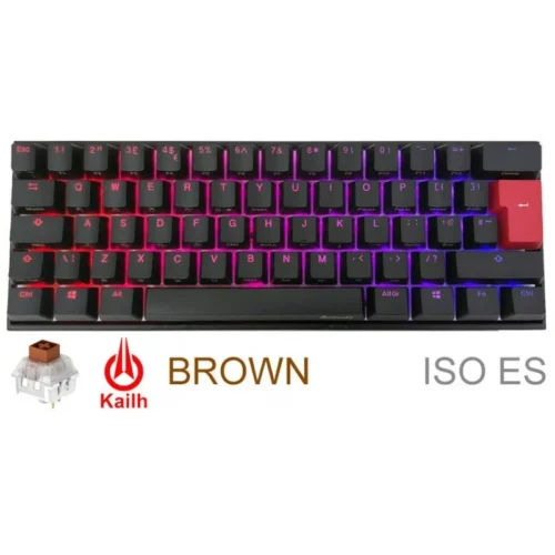 Teclado Gamer Mecánico Ducky Mecha Mini V2 RGB Kailh Box Brown Switch ISO SP