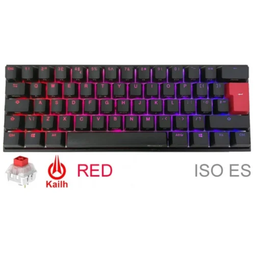 Teclado Gamer Mecánico Ducky Mecha Mini V2 RGB Kailh Box Red Switch ISO ES