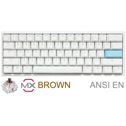 Teclado Gamer Mecánico Ducky One 2 Mini Pure White RGB Cherry MX Brown