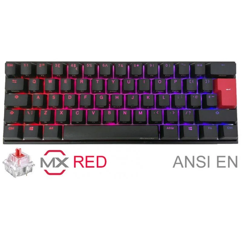 Teclado Gamer Mecánico Ducky One Mecha Mini RGB Cherry MX Red