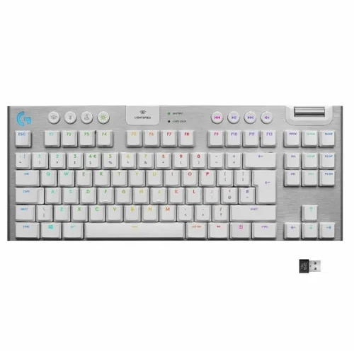 Teclado Gamer Mecánico Logitech G915 TKL Lightspeed Wireless RGB Blanco